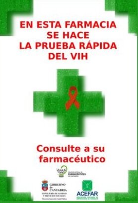 Cartel en farmacias de Cantabria.