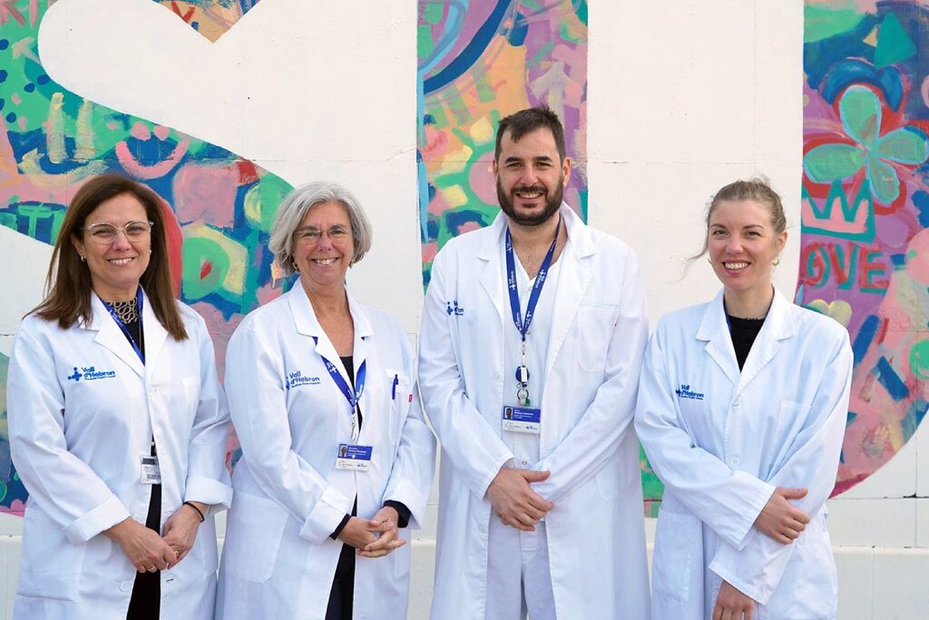 Manel Mendoza con el grupo de investigación de Medicina Materna y Fetal del Vall d'Hebron Instituto de Investigación, de Barcelona, (VHIR). Foto: VHIR. 