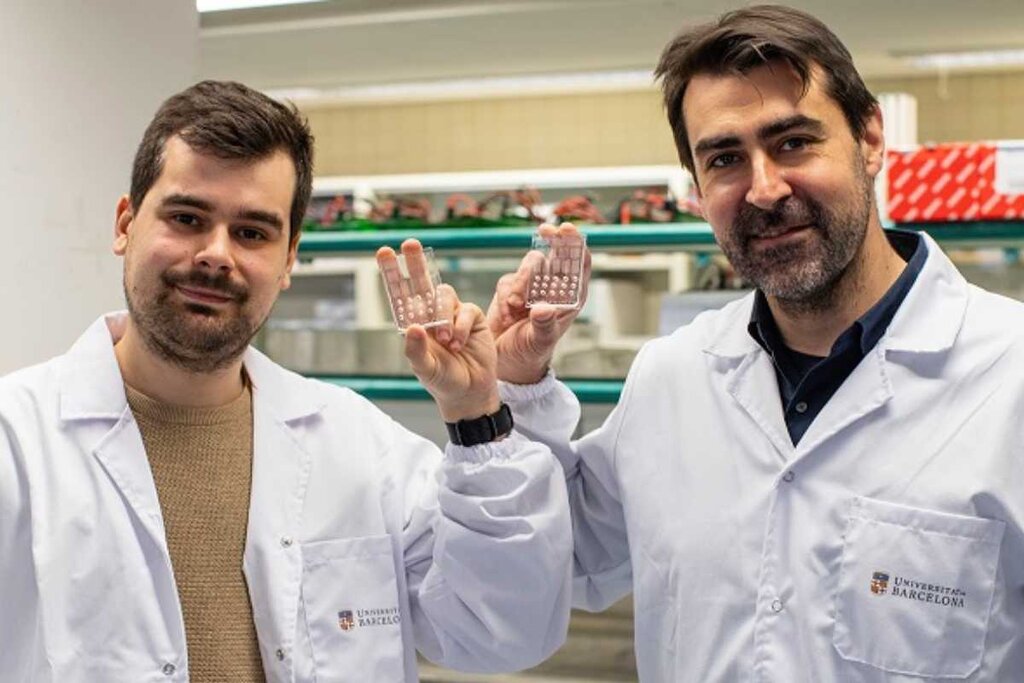 Albert Manzano y Joan Montero, de la UB y el IBEC. Foto: UNIVERSIDAD DE BARCELONA