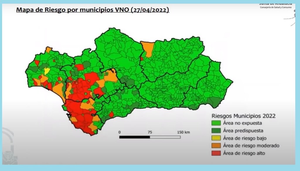 Vigilancia entomolÃ³gica. Zonas de riesgo alto de mosquitos en AndalucÃa. Fuente: SAS.