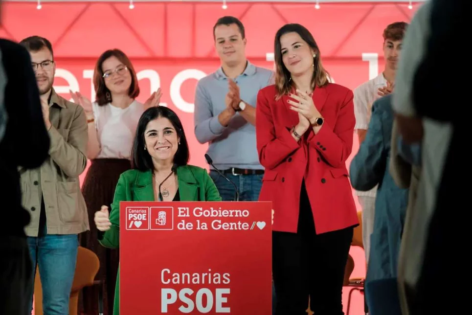 Carolina Darias, durante un acto preelectoral celebrado en noviembre en las Palmas de Gran Canaria, en el que hizo pública su candidatura a la Alcaldía. EFE/ÁNGEL MEDINA G.