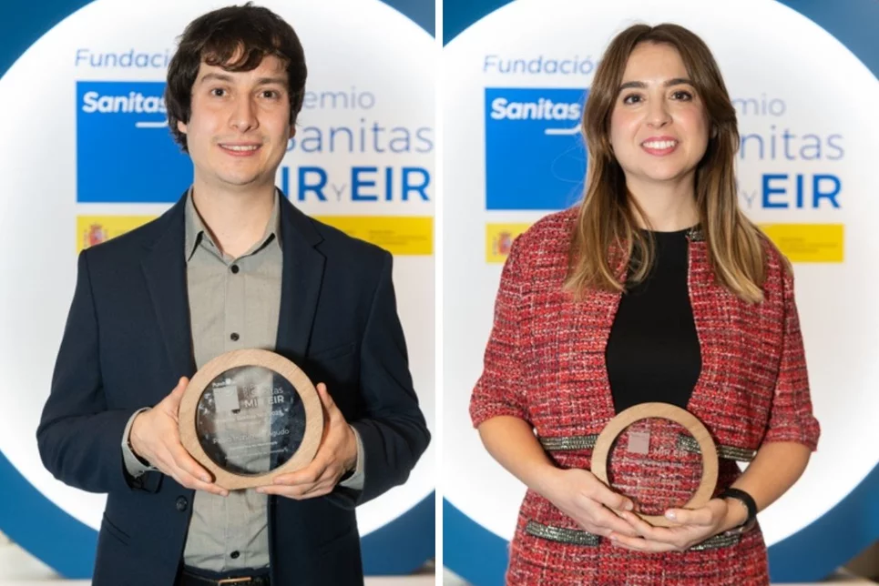 Pablo Iruzubieta Agudo y Elena Tambo Lizalde, premios Sanitas MIR y EIR 2023. Foto: SANITAS.