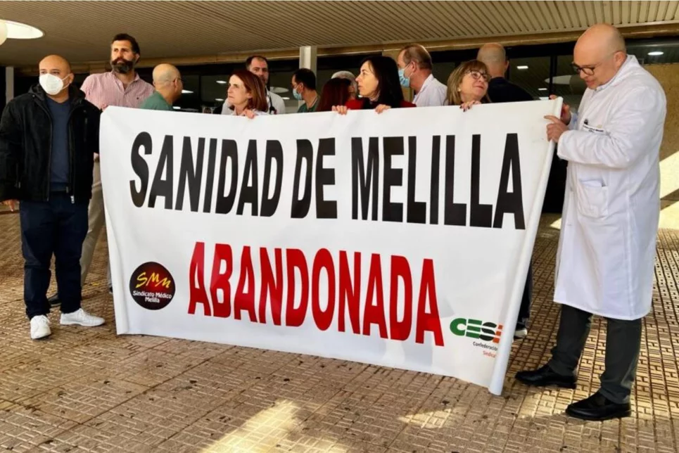 la huelga médica más larga en España, que empezó el 9 de marzo de 2023. Foto: SINDICATO MÉDICO DE MELILLA.