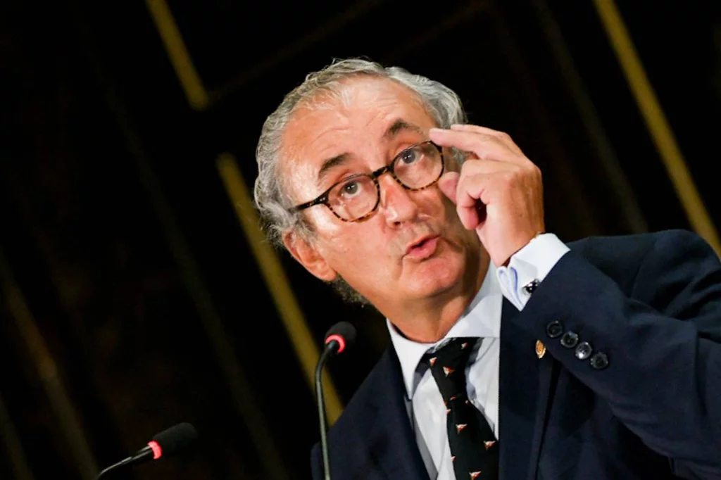 Tomás Cobo, presidente de la OMC, durante un momento de su discurso de toma de posesión. JOSÉ LUIS PINDADO