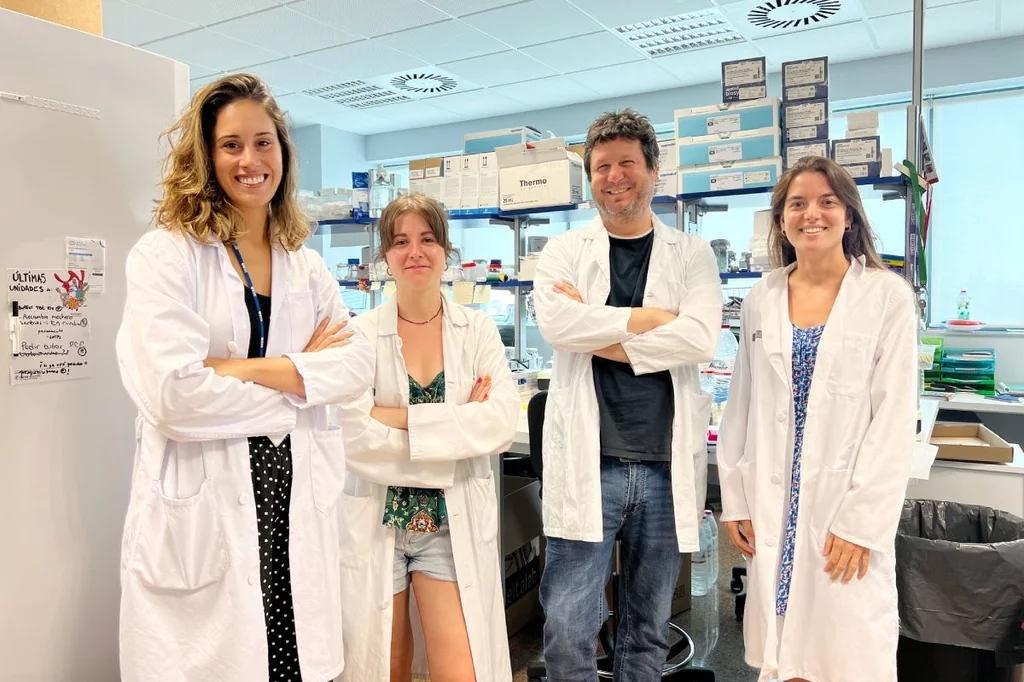 Ana Pilar Gómez, Julia Tortajada, Rafael Vázquez y Cristina Trujillo , del Grupo de Biomedicina Molecular, Celular y Genómica del IIS-La Fe. Foto: ENRIQUE MEZQUITA. 