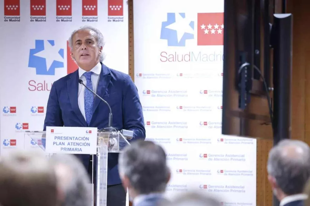 El consejero de Sanidad de Madrid, Enrique Ruiz Escudero, durante la presentación del último plan de Atención Primaria de la comunidad. Foto: COMUNIDAD DE MADRID.