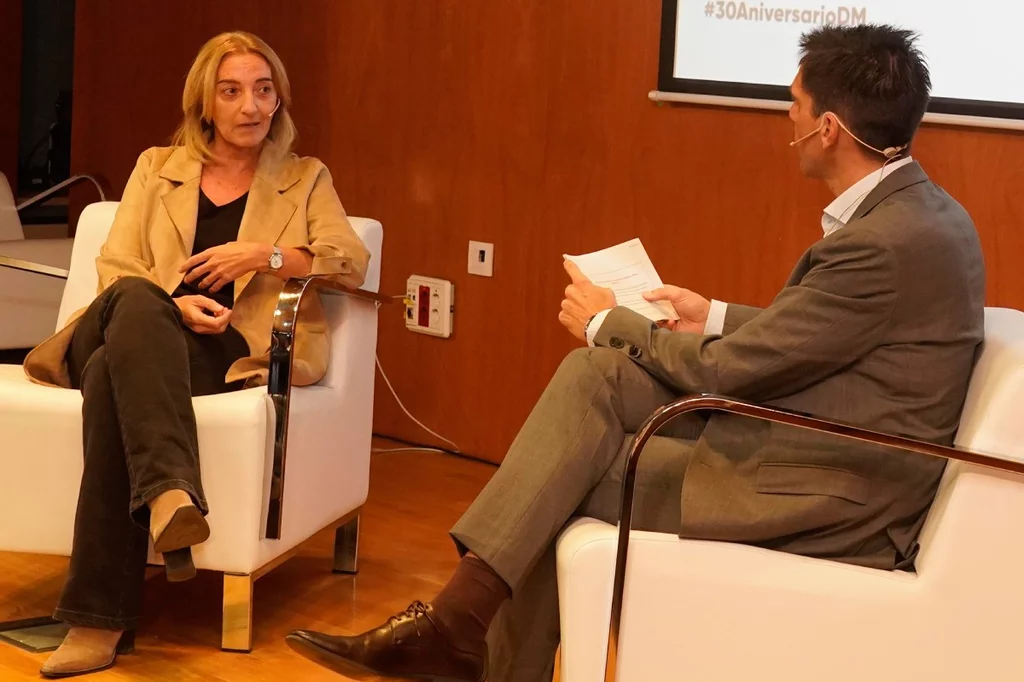 María Somalo, consejera de Salud de la Rioja, fue entrevistada durante el 'Encuentro con la Sanidad de La Rioja' por Miguel G. Corral, director de Diario Médico. Foto: ARABA PRESS/PAULINO ORIBE