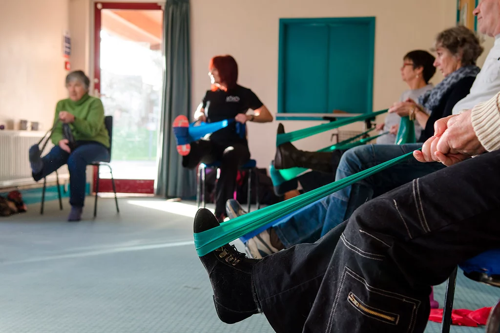 Terapia ocupacional para pacientes con esclerosis múltiple en un centro de salud de Glastonbury (Reino Unido). 