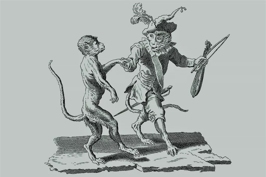Dos monos haciendo moneras.