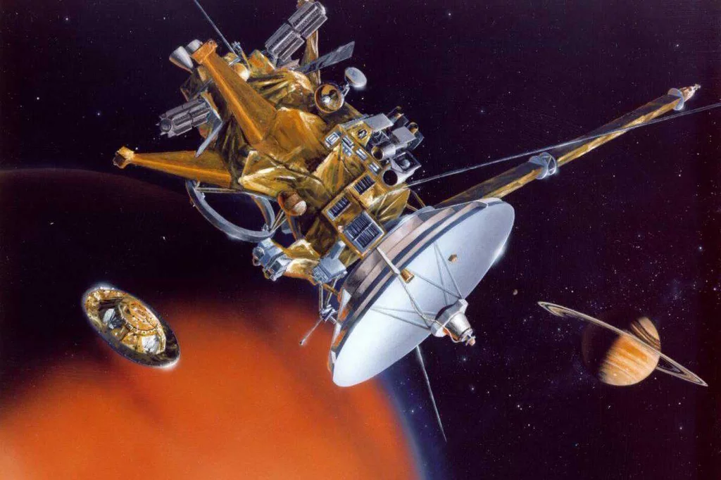 Recreación artstica de la sonda Cassini-Huygens (proyecto de la NASA, ESA y ASI y al que contribuyeron 27 pases).