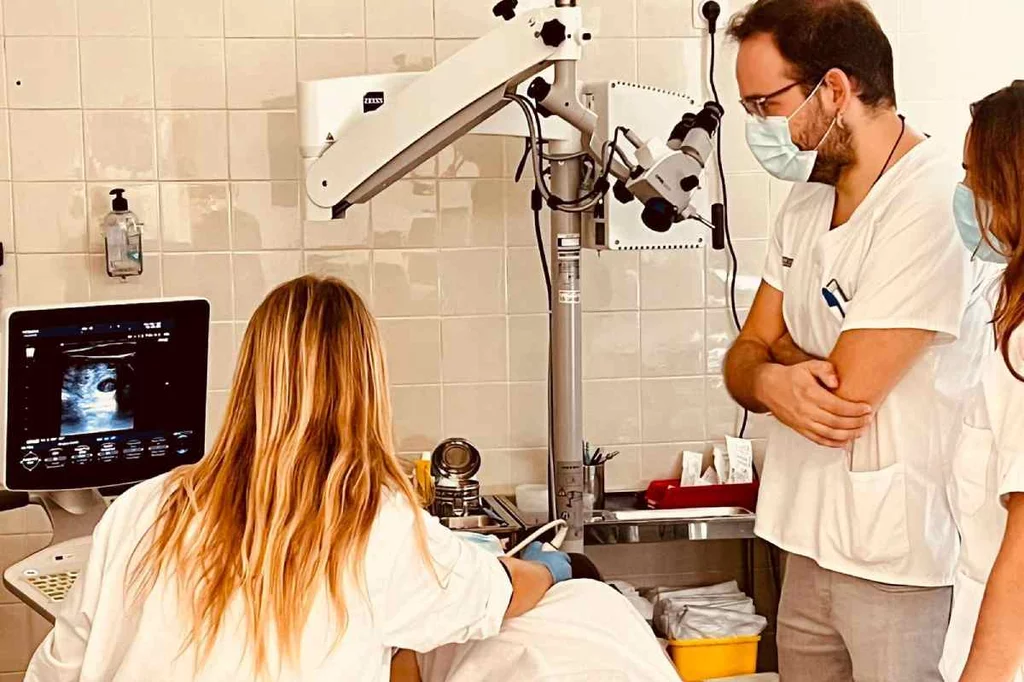 Momento de la ciruga cervical mnimamente invasiva guiada por ecografa. Foto: HOSPITAL DE ELDA