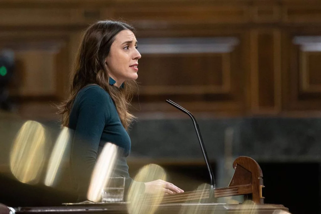 Irene Montero, ministra de Igualdad, en su defensa de la reforma del aborto el 15 de diciembre de 2022, en el Congreso de los Diputados: Foto: Congreso