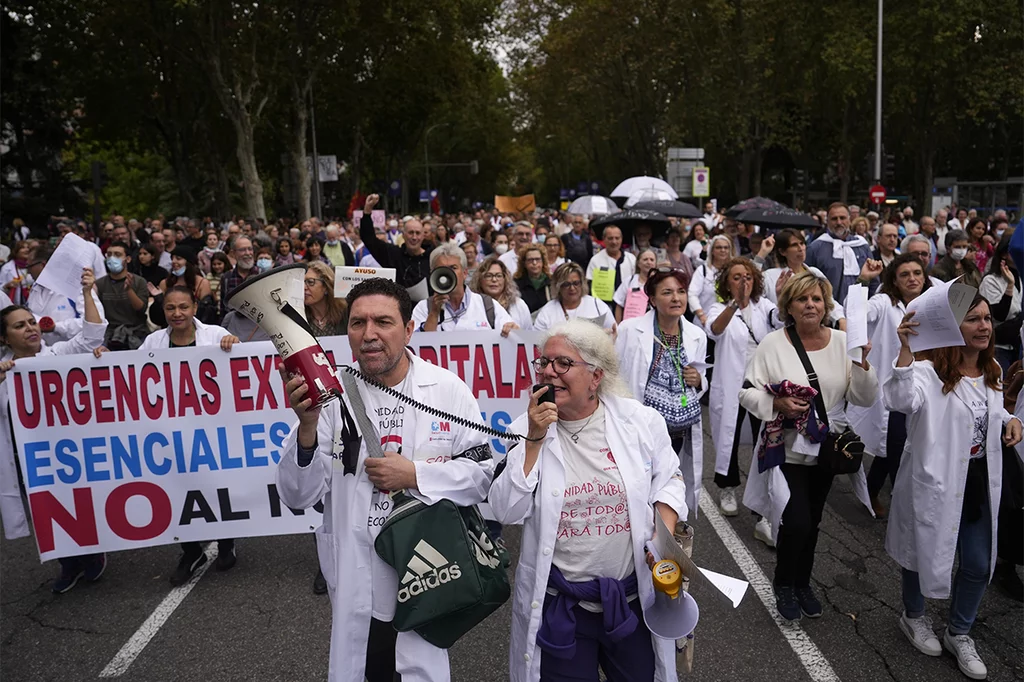 ManifestaciÃ³n en Madrid en favor de la sanidad pÃºblica en Madrid el pasado mes de octubre. Foto:  JAVIER BARBANCHO