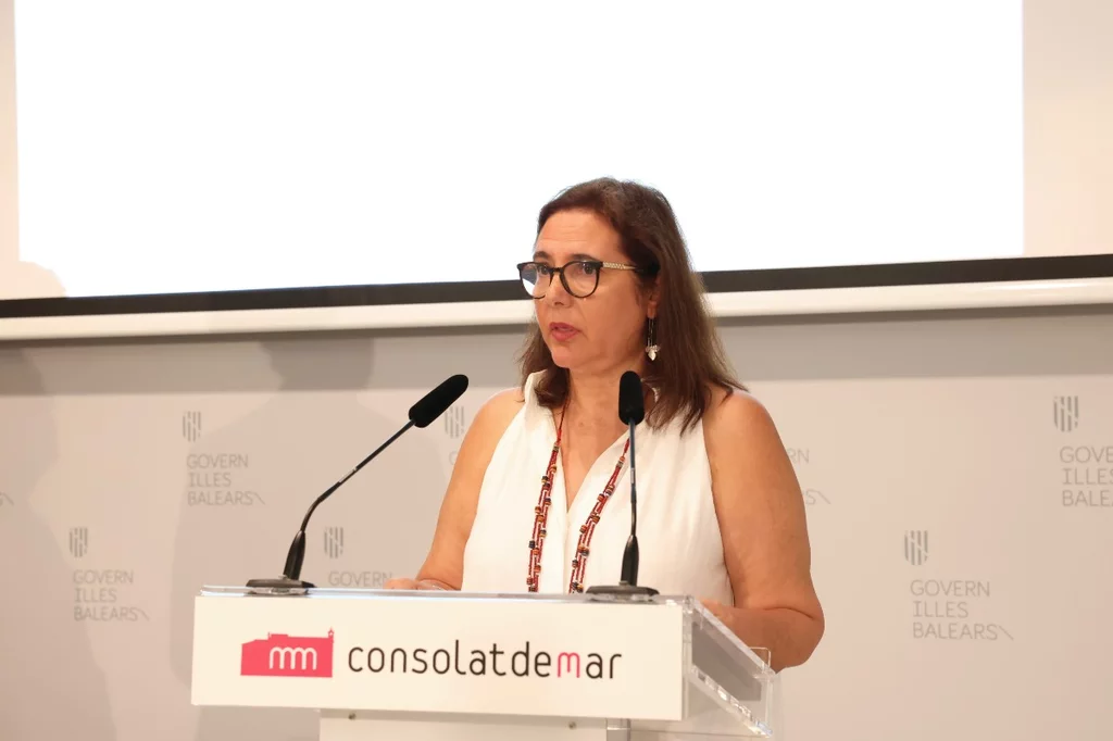 Manuela García Romero, consejera de Salud de Baleares, en le rueda de prensa posterior al Consejo de Gobierno. Foto: Gobierno de Baleares