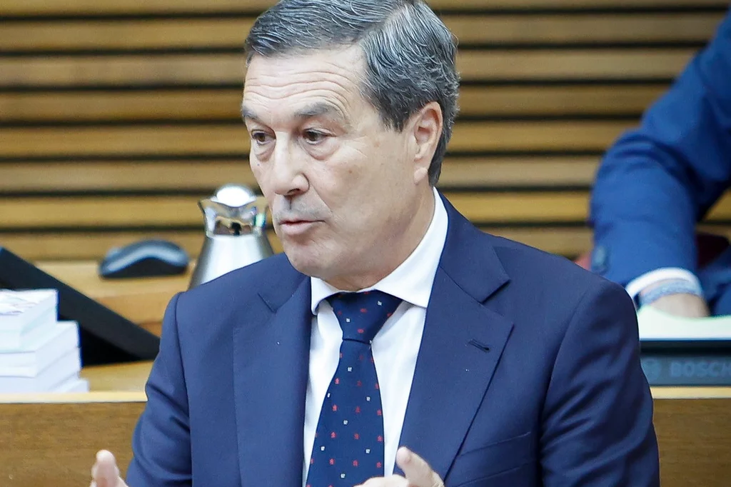 El consejero de Sanidad de la Comunidad Valenciana, Marciano Gómez, en las Cortes regionales. 