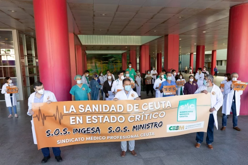 Una manifestación organizada por el Sindicato Médico de Ceuta. Foto: CESM.