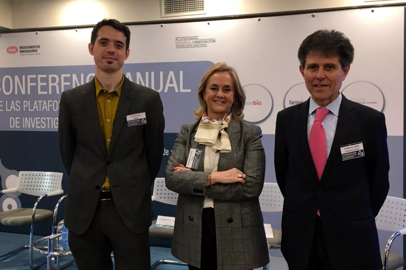 Ion Arocena, director general de Asebio; Margarita Alfonsel, secretaria general de Fenin, y Humberto Arnés, director general de Farmaindustria.