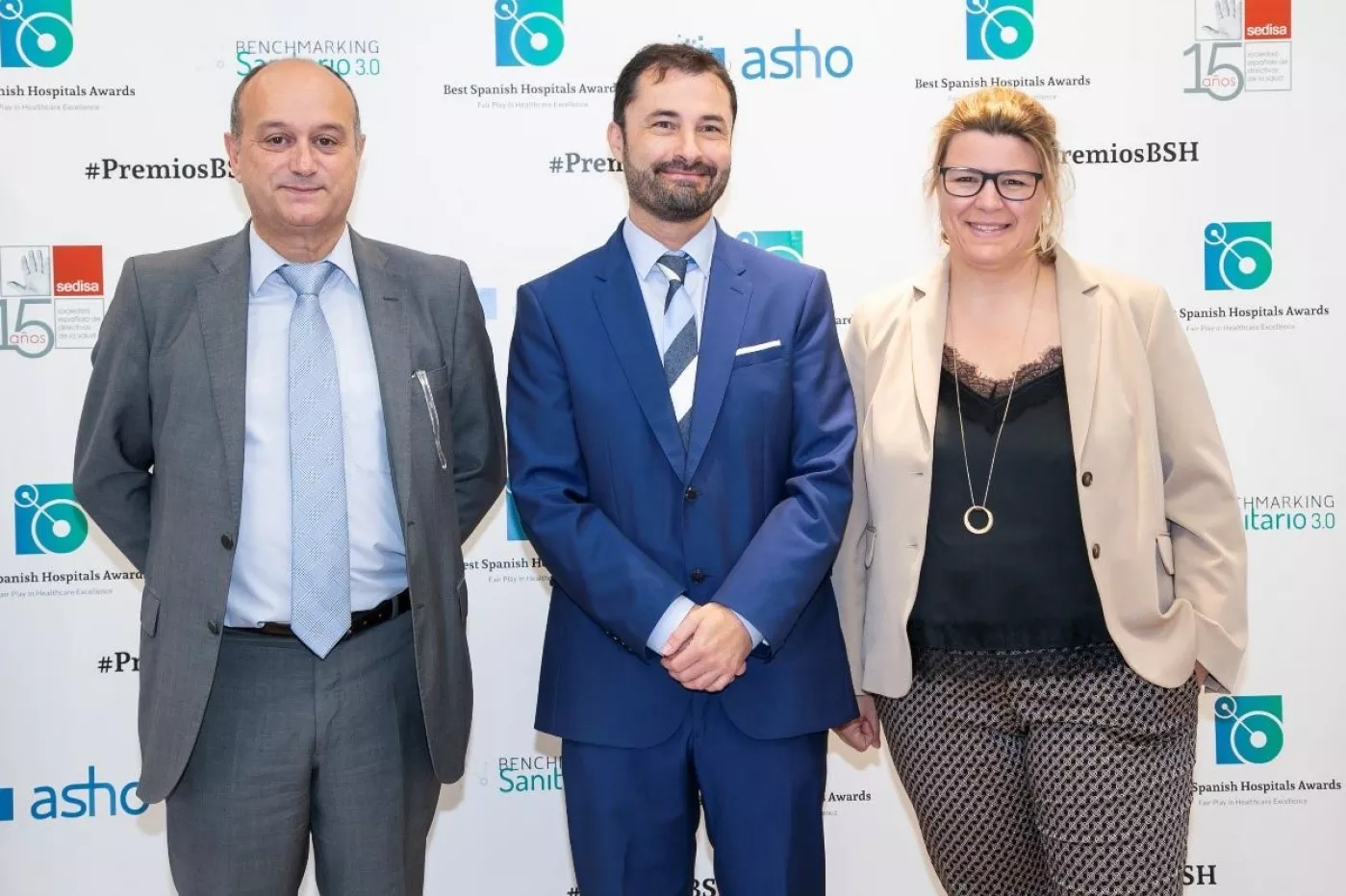 Carlos Sevillano, director comercial de ASHO; Toni Hidalgo, CEO de Higia Benchmarking y Ruth Cuscó, directora gerente de ASHO.