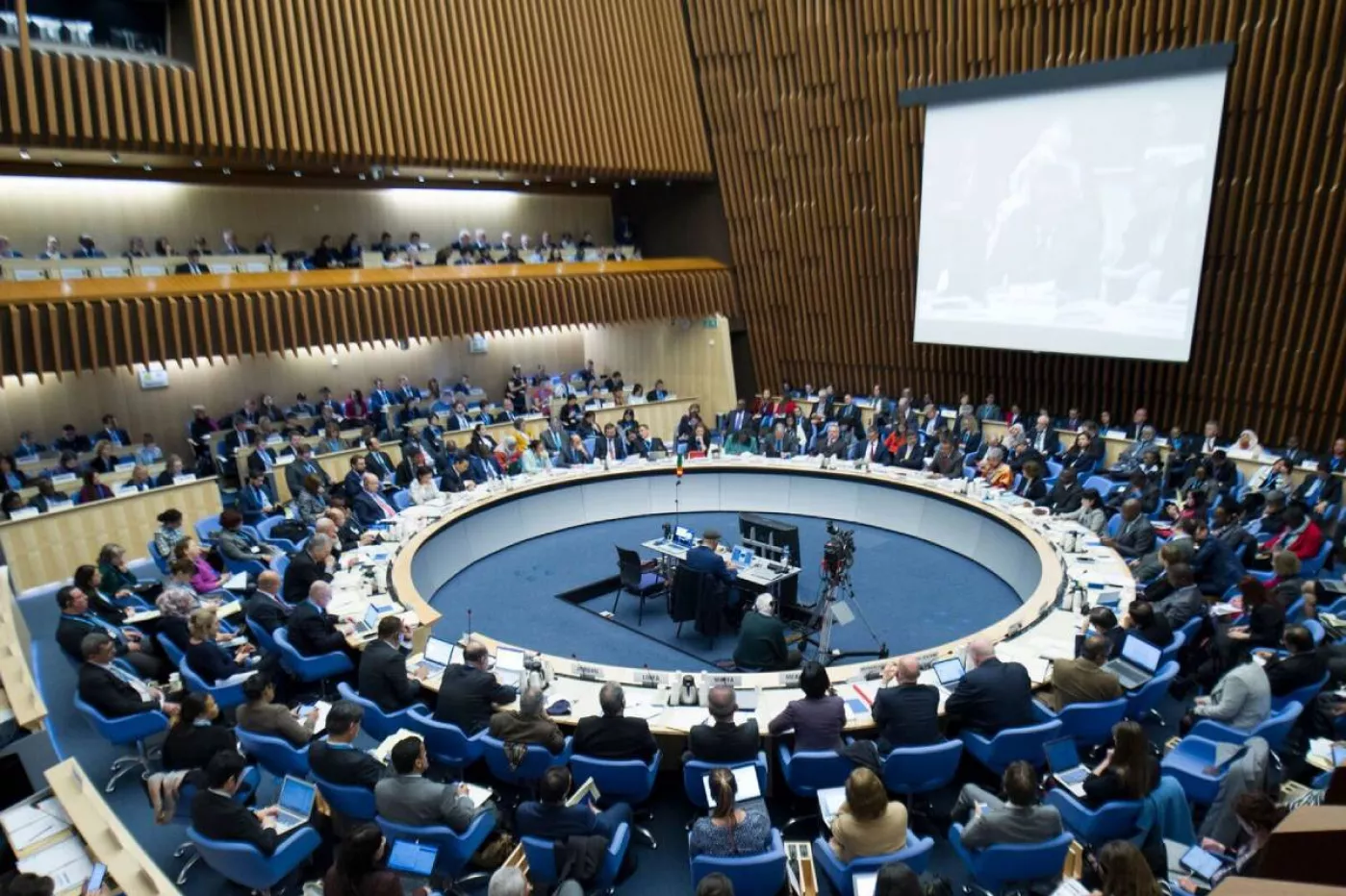 Asamblea Mundial de la Salud de la OMS, reunida en Ginebra (Suiza).