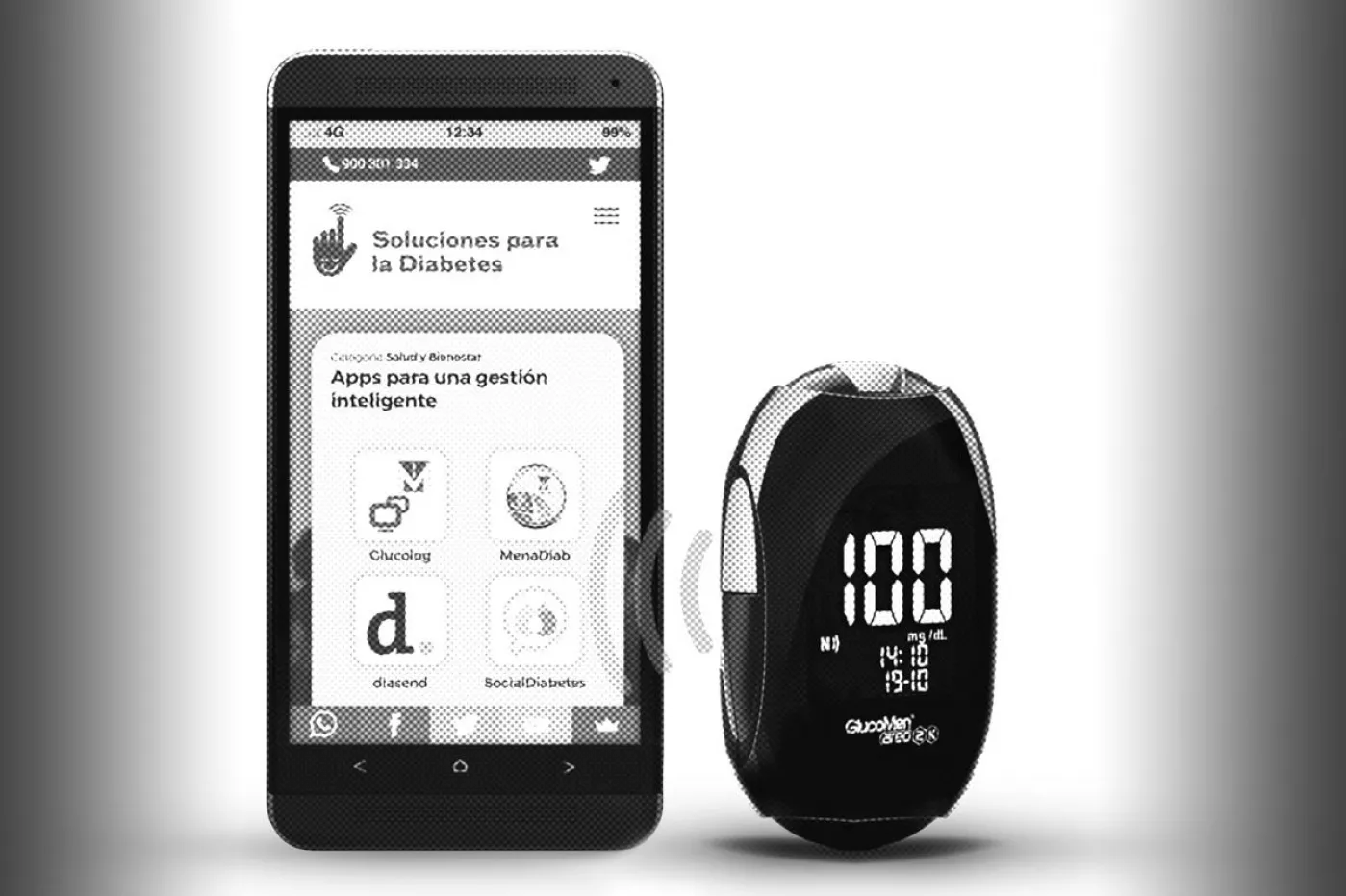 La conectividad con los 'smartphones' permite un registro de los datos de glucemia para su análisis y para emitir avisos al paciente.
