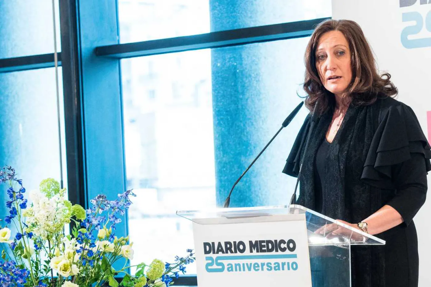 Carmen Fernández, exdirectora de Diario Médico, en un acto con motivo del 25 aniversario del periódico en 2017.