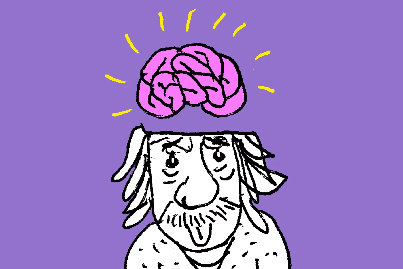 El peso total del cerebro de Einstein era de 1.230 gramos, inferior a la media en hombres de su edad.  Ilustración: MIGUEL SANTAMARINA