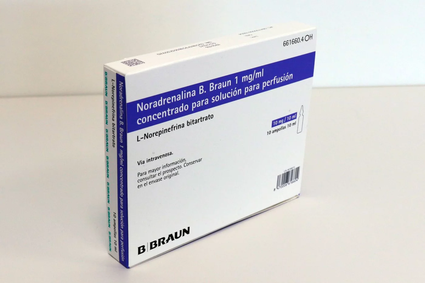 Noradrenalina B. Braun es uno de los medicamentos afectados por el cambio.