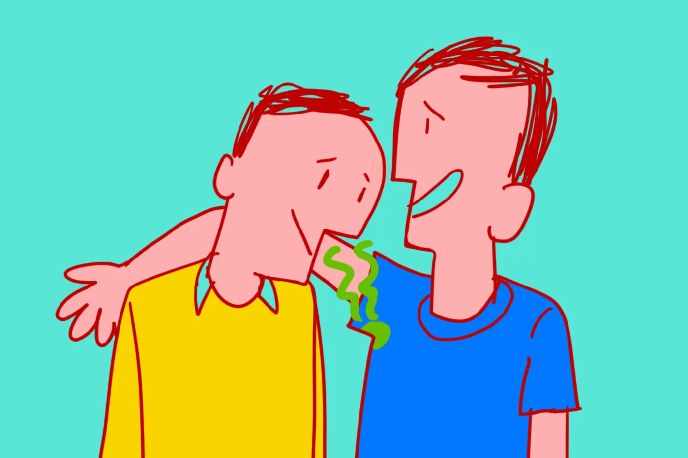 Las personas tendemos a entablar amistad con individuos que tienen un olor corporal similar al nuestro. Ilustración: GABRIEL SANZ