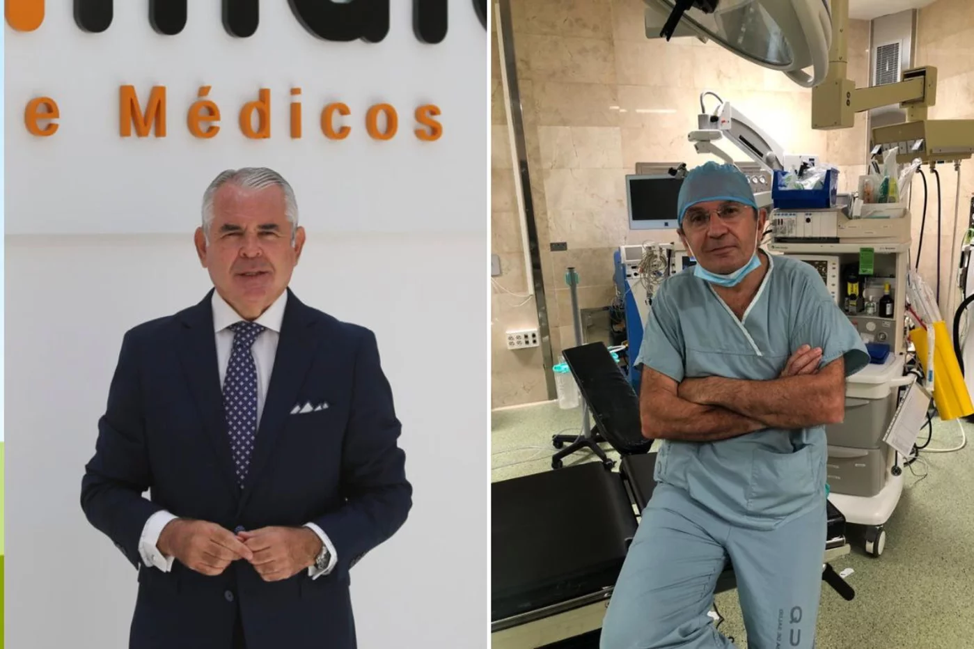 El presidente del Colegio de Médicos de Málaga, Pedro J. Navarro, y Antonio González-Chamorro, que lideró la candidatura alternativa en las elecciones de 2021. 
