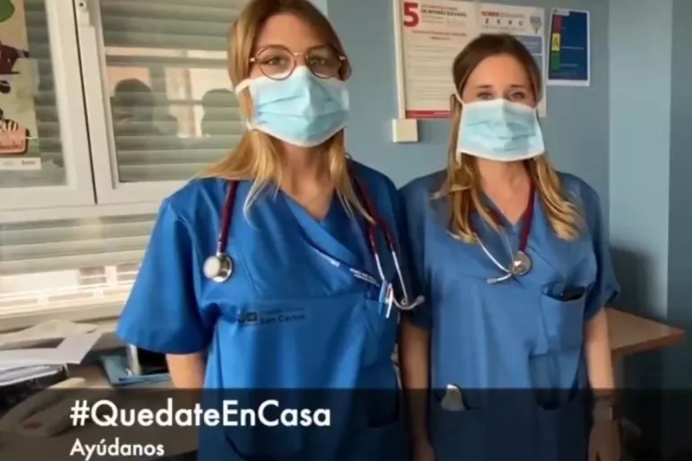 Uno de los videos gravado por sanitarios con motivo de la campaña #quedateencasa