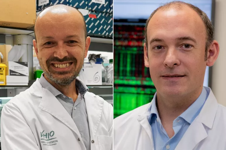 Paolo Nuciforo y Aleix Prat, coordinadores del nuevo estudio en cáncer de mama HER2+. FOTO: VHIO. 