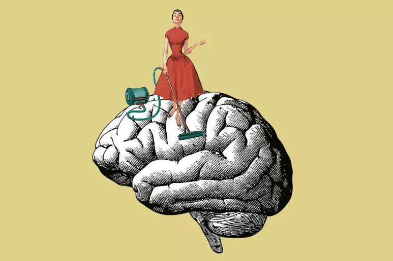 Aducanumab actúa 'limpiando' el amiloide cerebral (Ilustración: Luis S. Parejo). 