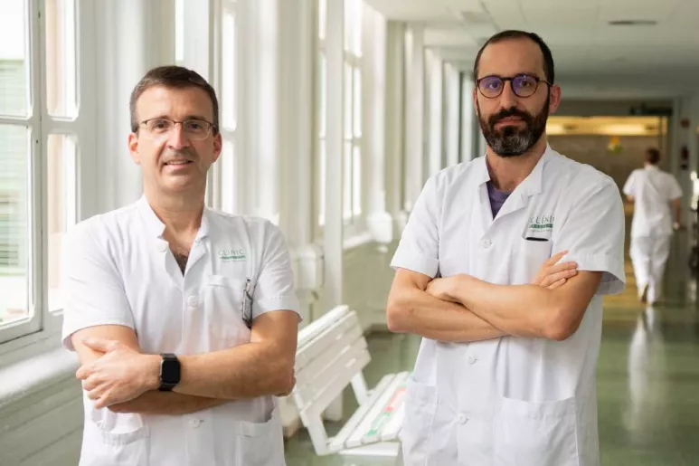 Xavier Forns y Sergio Rodríguez-Tajes han confirmado con datos el impacto de las terapias contra lel VHC. Foto: Idibaps 