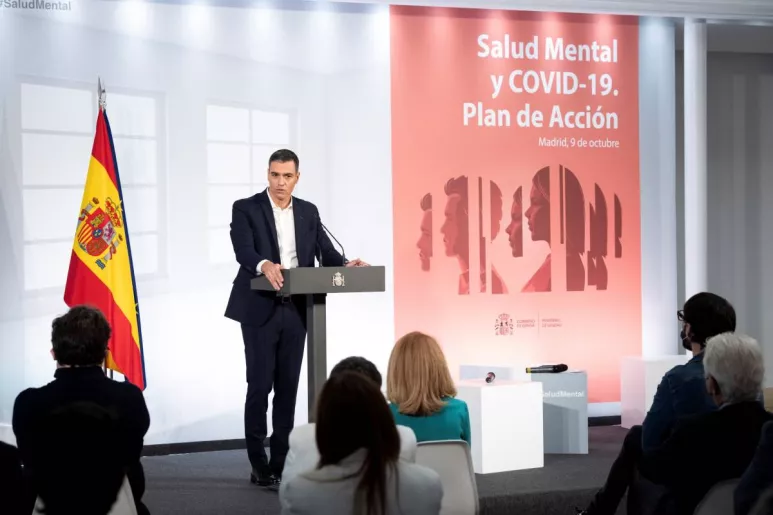 Pedro Sánchez, en la presentación del Plan de Acción para la Salud Mental. Foto: EFE.