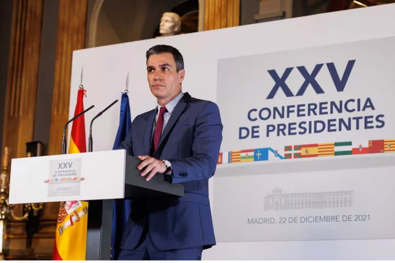 El presidente del Gobierno, Pedro Sánchez, dando a conocer los resultados de su reunión con los presidentes de las comunidades autónomas.