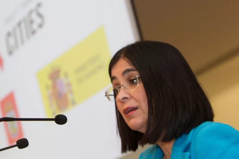 Carolina Darias, ministra de Sanidad, en una rueda de prensa. Foto: DM