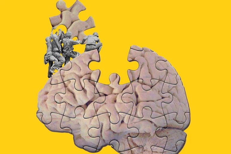 Dentro del complejo puzzle del alzhéimer, las proteínas beta-amiloide y tau se consideran piezas fundamentales. Ilustración: GABRIEL SANZ