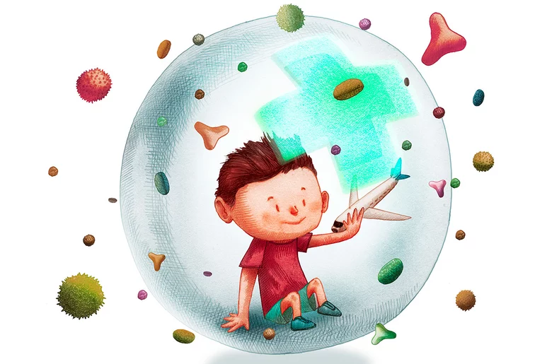 Entre el 20% y 25% de la población mundial tiene alergia, siendo una de las más frecuentes en la infancia. Ilustración: GABRIEL SANZ.