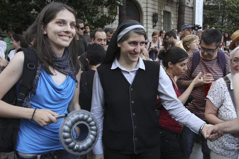 La monja y médico Teresa Forcades, en una manifestación de 2014. Foto: EFE