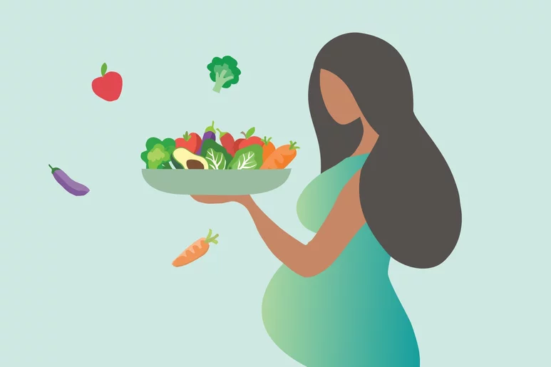 Crecen los estudios sobre el efecto de la alimentación vegetariana en el embarazo. Ilustración: SHUTTERSTOCK.